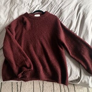 burgundy mohair and wool sweater